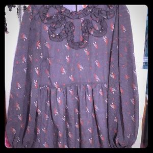 FREE PEOPLE Size 4 Art Deco print baby doll dress